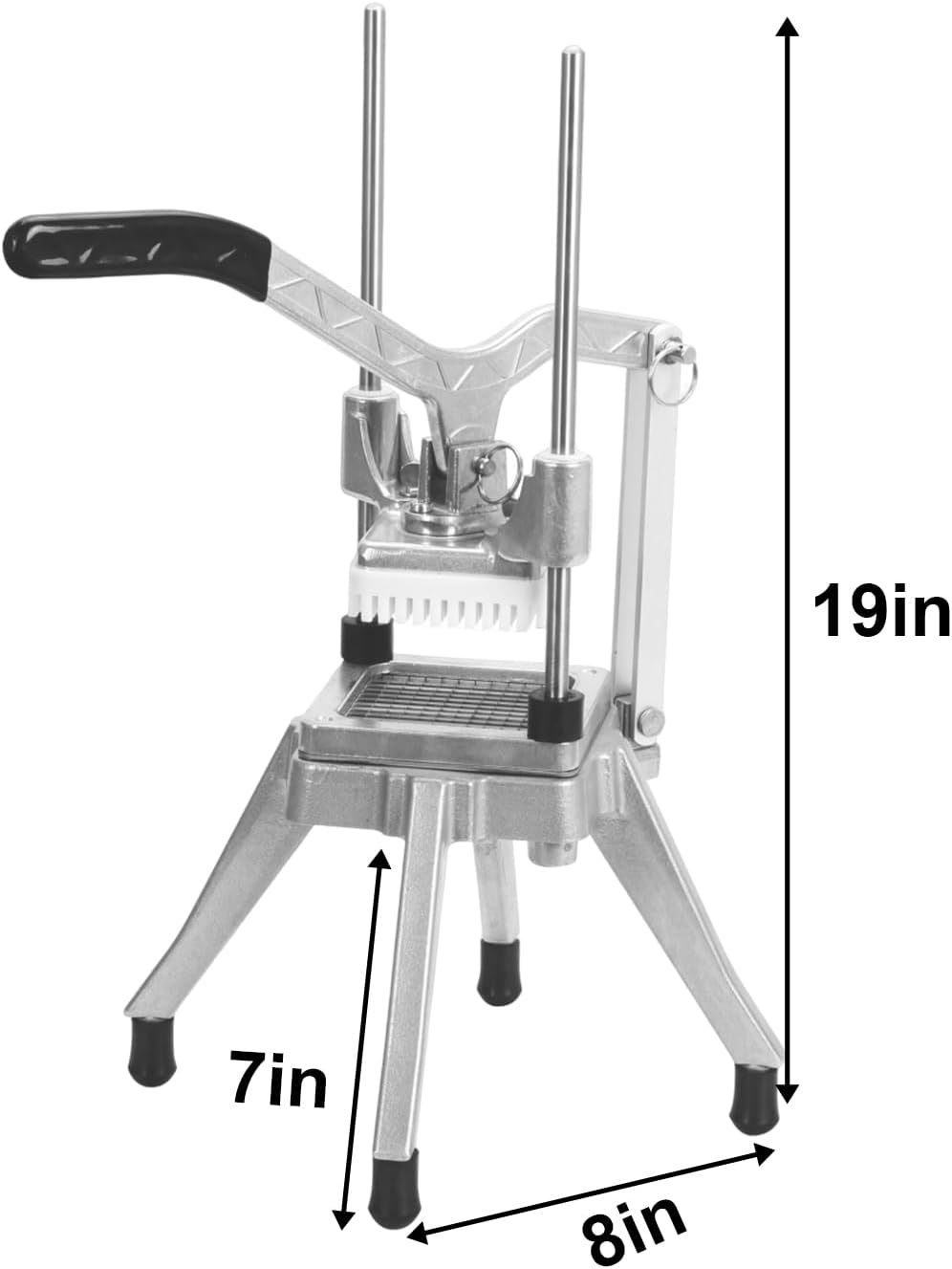 Commercial Vegetable Fruit Chopper 1/4″&3/8″ Blade Heavy Duty Professional Food Dicer Kattex French Fry Cutter Onion Slicer Stainless Steel For Tomato Peppers Potato Mushroom, Silver