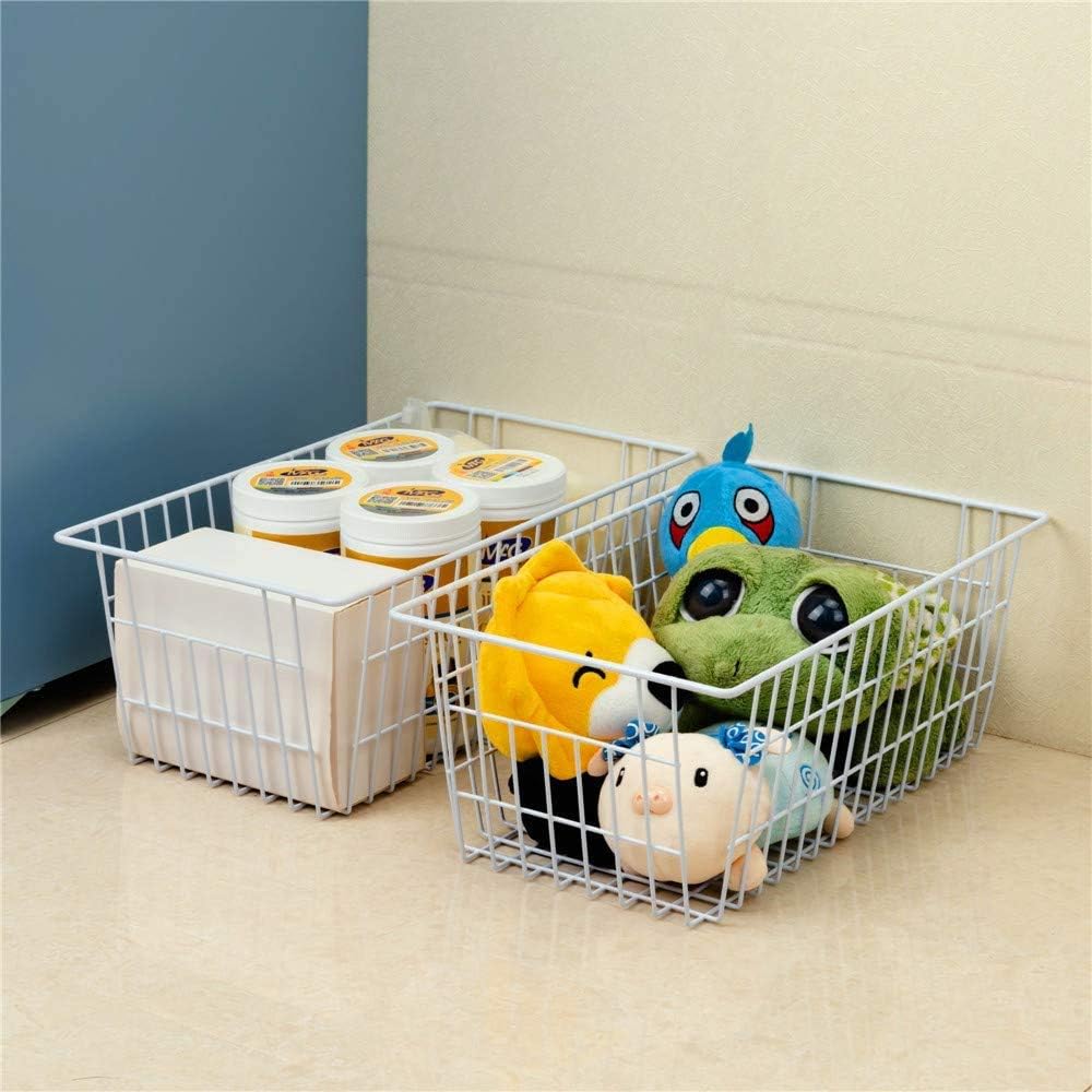 slideep Farmhouse Freezer Baskets Organizer Storage Bins Large Organizer Baskets for Storage, Office, Bathroom, Pantry Organization Storage Bins Rack with Handles 6 Pack