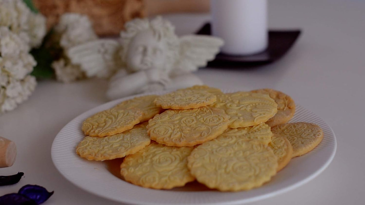 ROLLING PIN SPRING WOODDEN EMBOSSING ROLLING PIN with BUTTERFLIES and FLOWERS EMBOSSED COOKIES GIFT FOR MOTHER FRIEND
