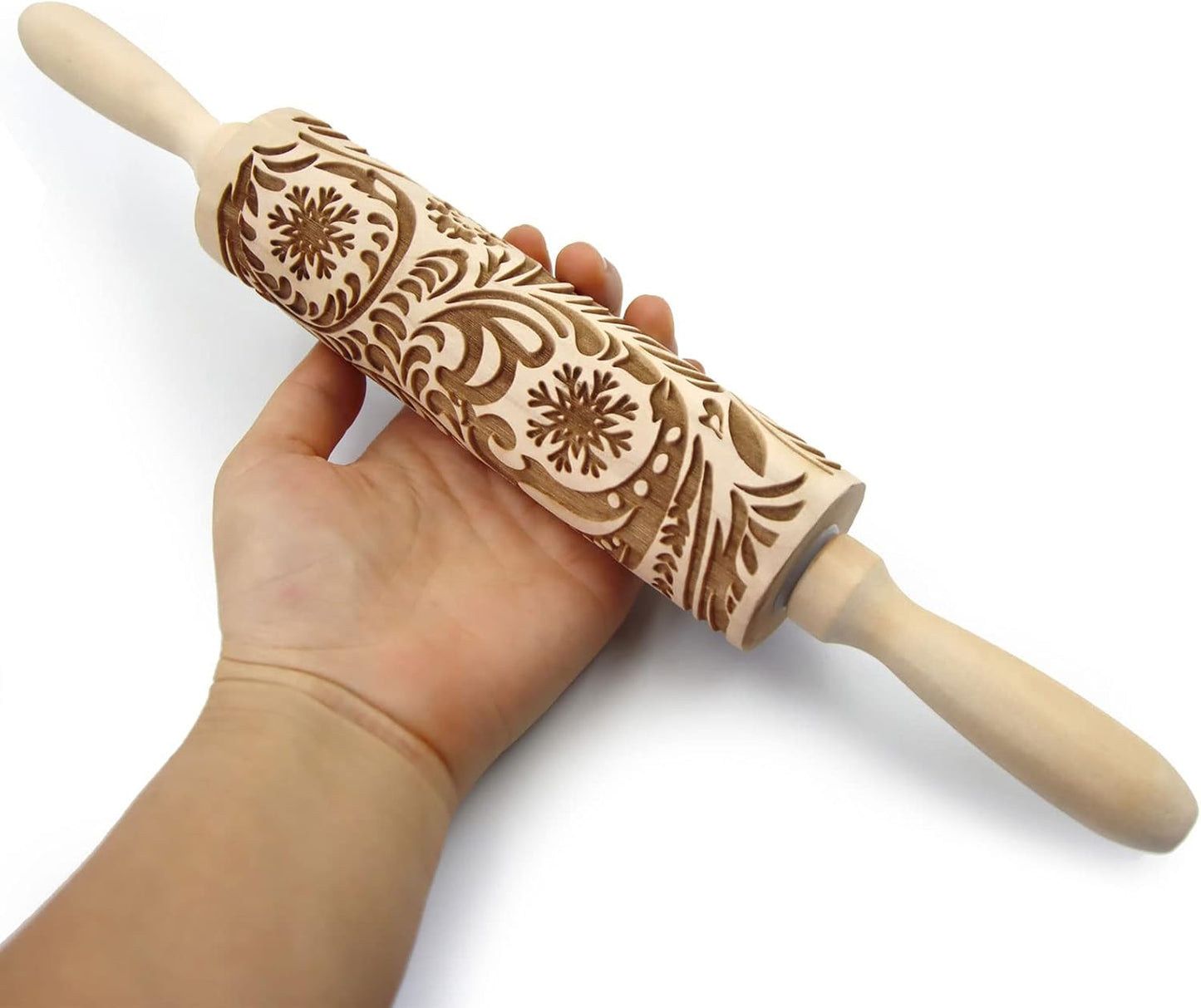 Embossed Wisteria 1 Rolling Pins - Patterned, Flower, Engraved, 3D for Wedding, Holiday, Christmas, Mother, Friends