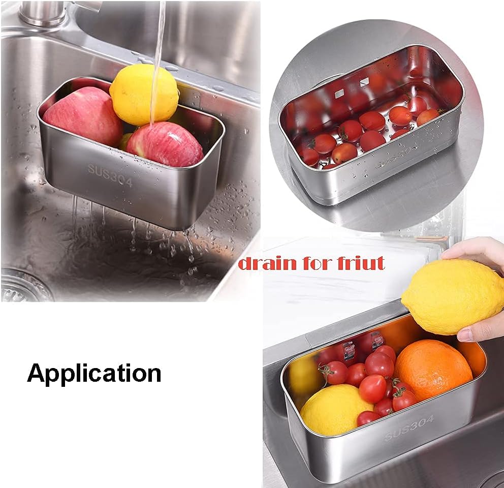 Stainless Steel Sink Strainer Kitchen Food Catcher Sink Strainer Basket for Filter Kitchen Waste and Wash Vegetables Fruits