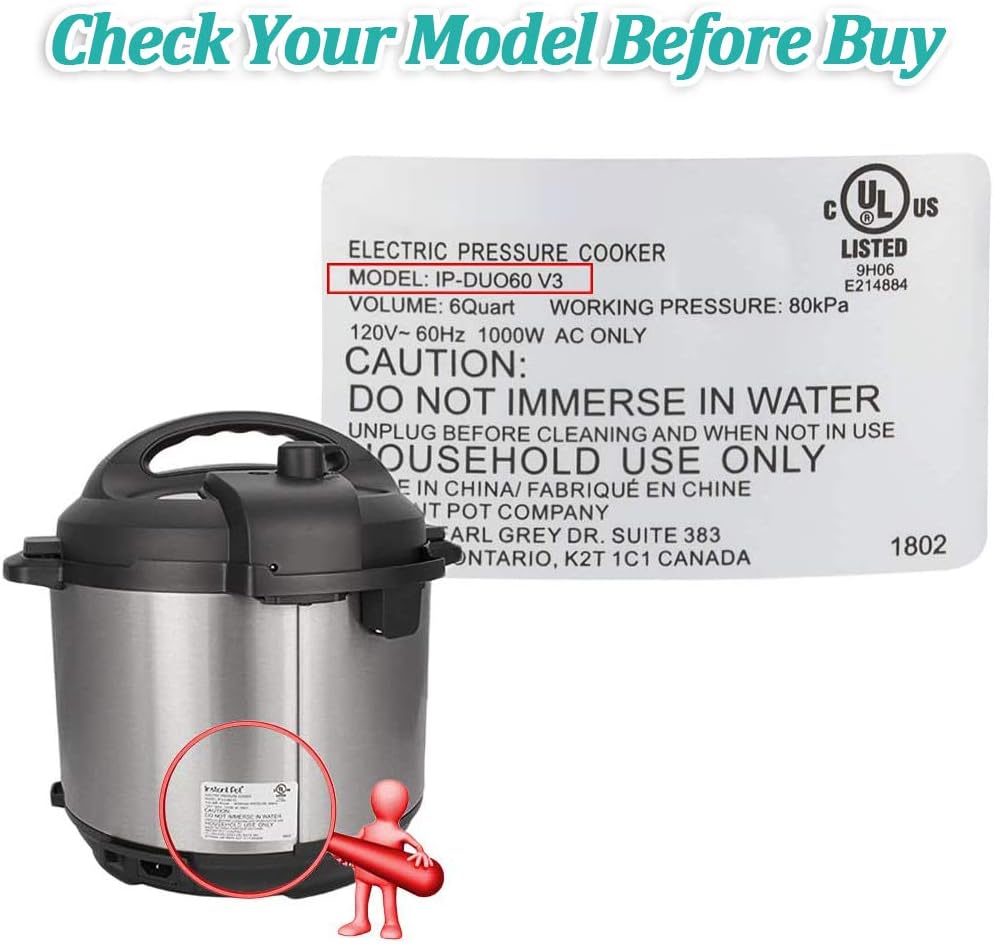 Zylione 2 Pack Float Valve - Replacement Parts with 6 Sealer Gasket - Replacement Float Valve wiht Silicone Caps for Pressure Cooker Duo/Duo Plus/Lux 8 QT,(2 Float Valves 6 Silicone Caps)