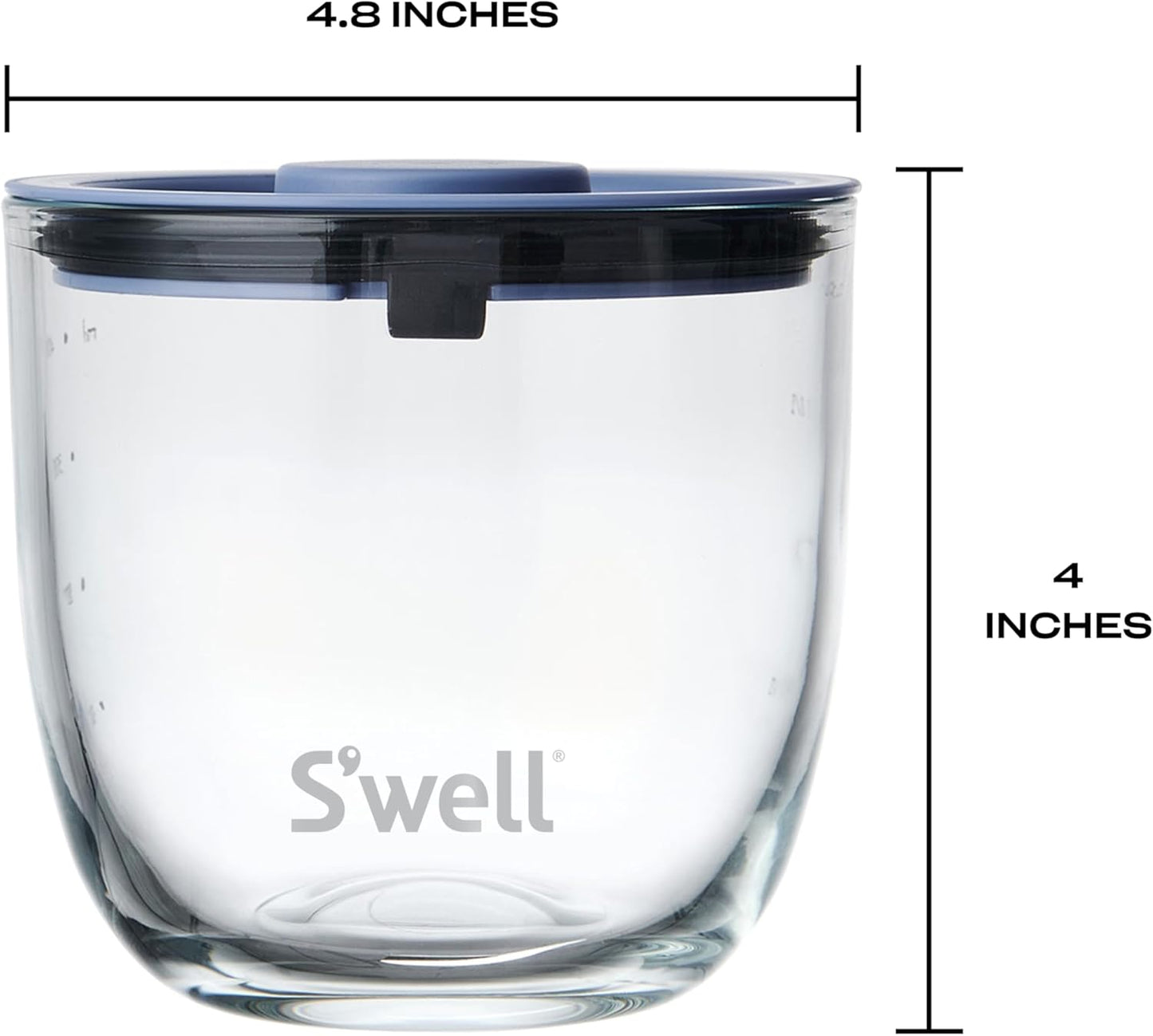 S'well 16oz Glass Prep Bowl Set of 4 For Easy Meal Prep, Coastal Blues, Made From Durable Tempered Glass