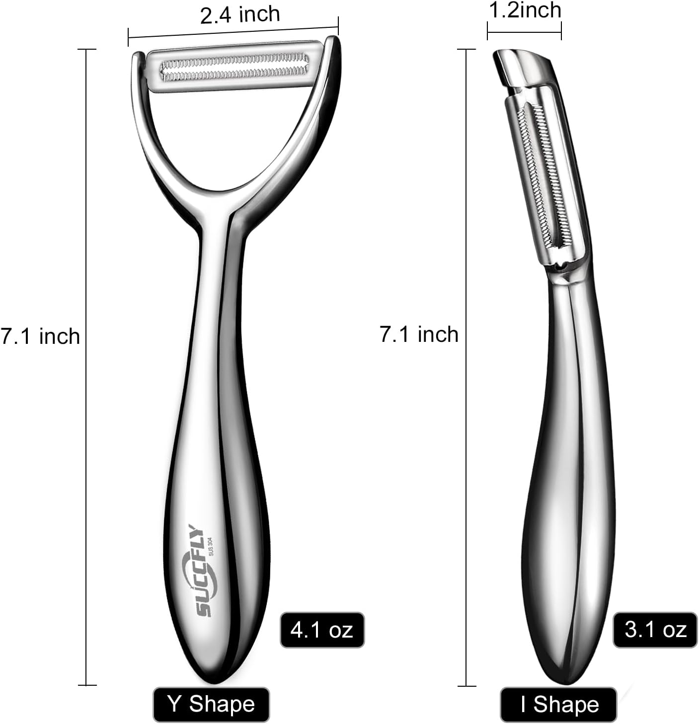 Vegetable Peeler Stainless Steel, Premium Potato Peelers for Kitchen, Veggie Fruit Peeler, Apple Carrot Cucumber Peeler,Ultra Sharp Rotary Blade, Heavy Duty Ergonomic Handle (5-year warranty)