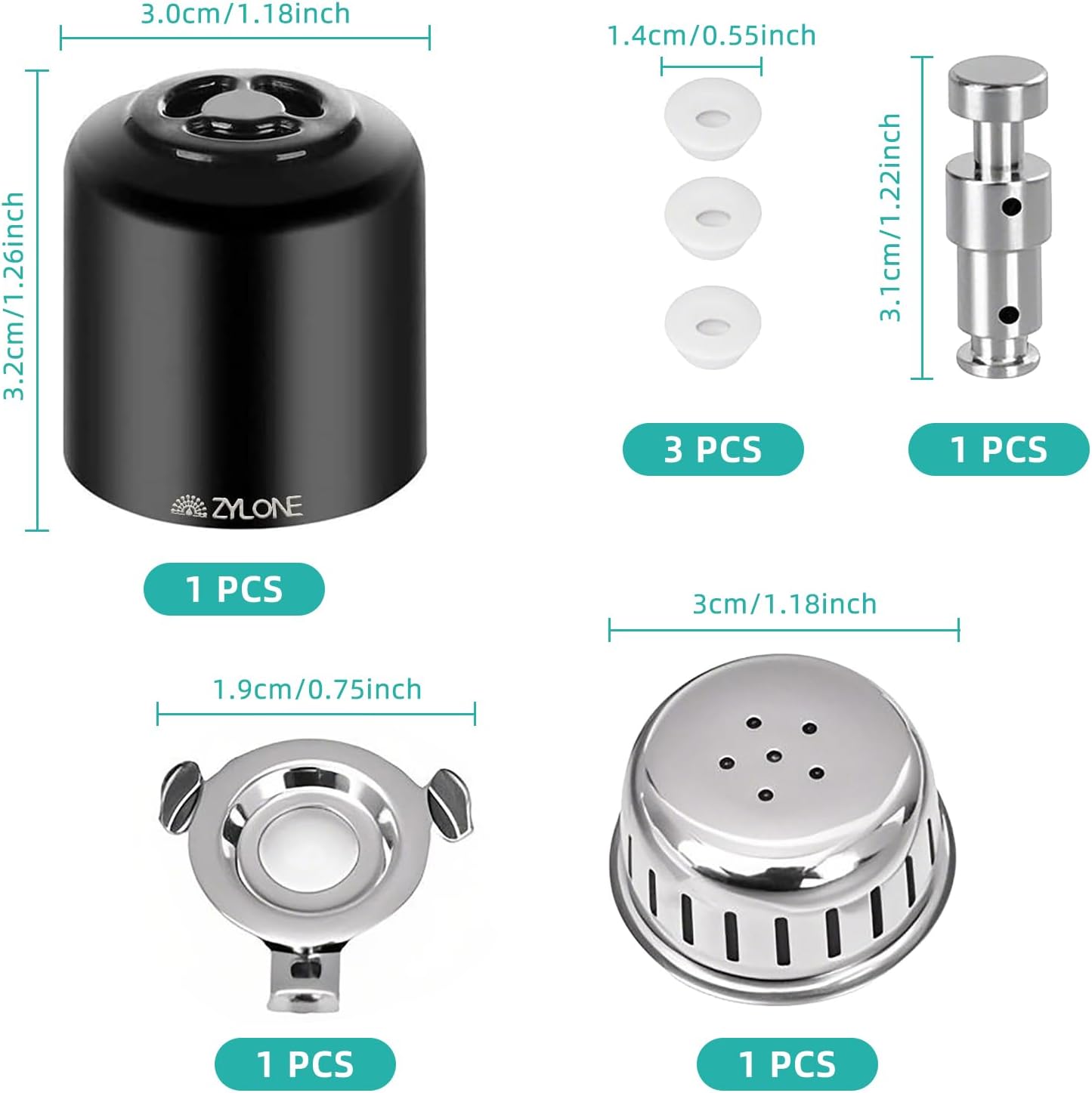 Steam Release Handle, Original Float Valve Replacement Parts with 3 Silicone Caps for Instant Pot Ultra 3, 6, 8 Qt,Instant Pot Duo/Duo Plus 3, 5, 6 Qt by ZYLONE