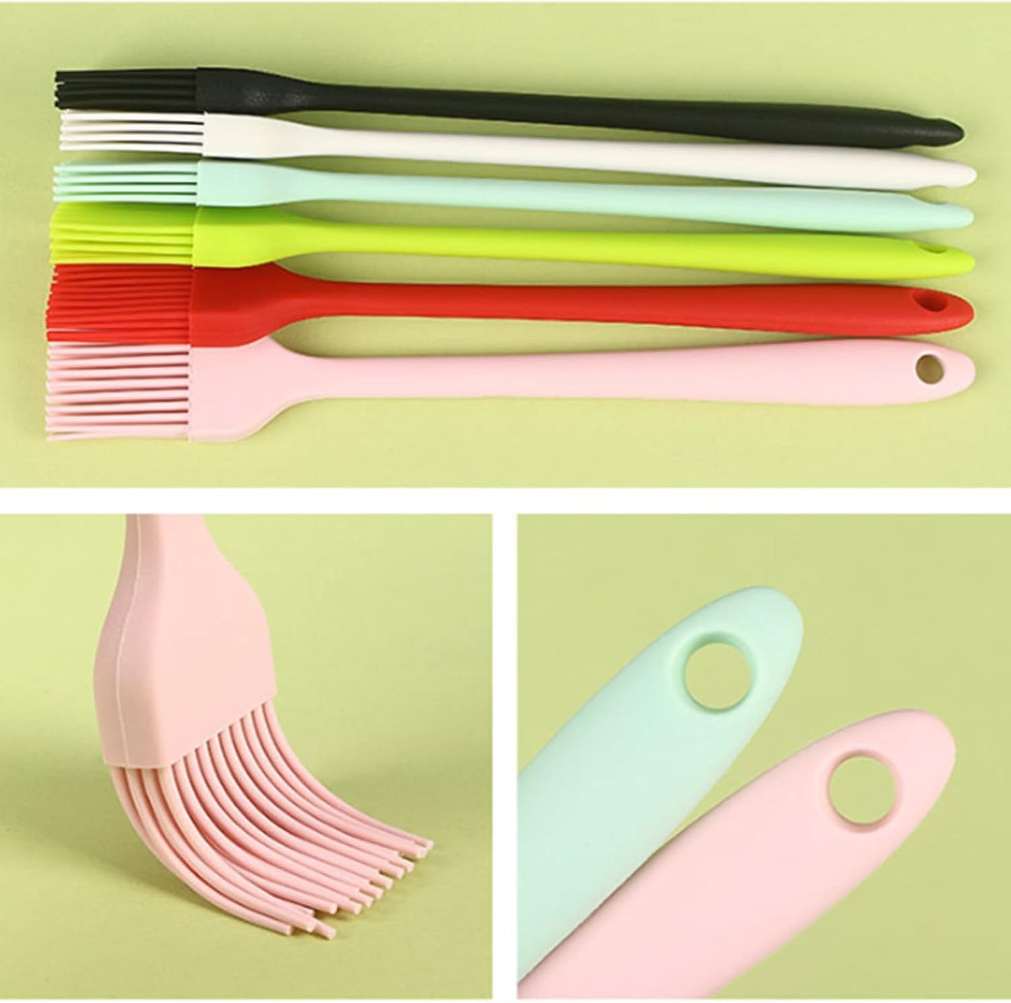 6Pcs Silicone Basting Brush Upgrade Pastry,Heat Resistant Brushes Premium Cooking Brush for Sauce Marinade Meat Glazing Oil BBQ Kitchen Cooking Baking Grilling Flavoring 19cm/7.48"(Small)