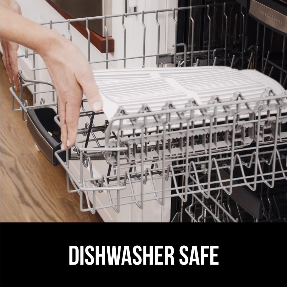 GORILLA GRIP 100% BPA-Free Patented Silicone Dish Drying Mat for Kitchen Counter, 18x24 Inch, Water Catching Ribbed Design, Easy Clean Waterproof Sink Liner, Heat Resistant, Fits Under Rack, White