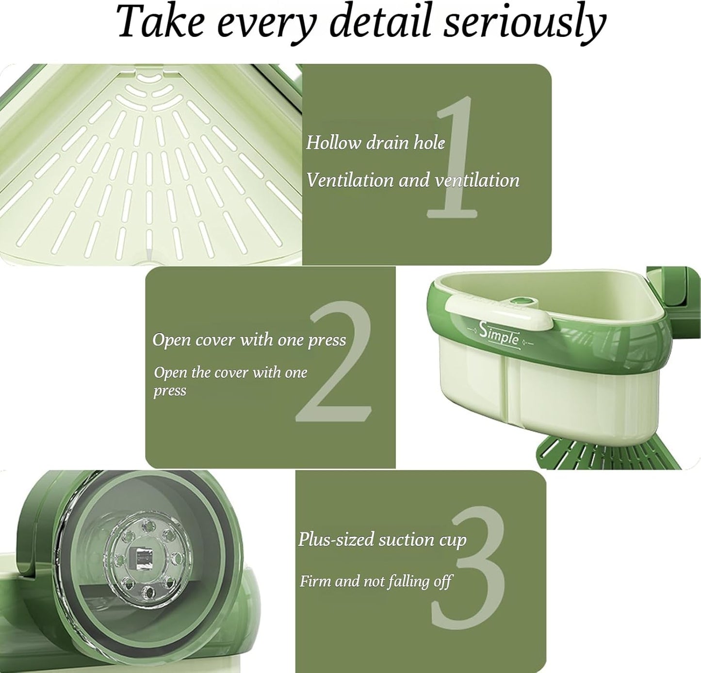 Suction Cup Sink Corner Rack, 2025 Upgraded Automatic Dumping Sink Strainer Basket, Suction Cup Press Sink Drainer Basket, No Drilling Corner Sink Strainer for Food Waste (Mix, 2Pcs)