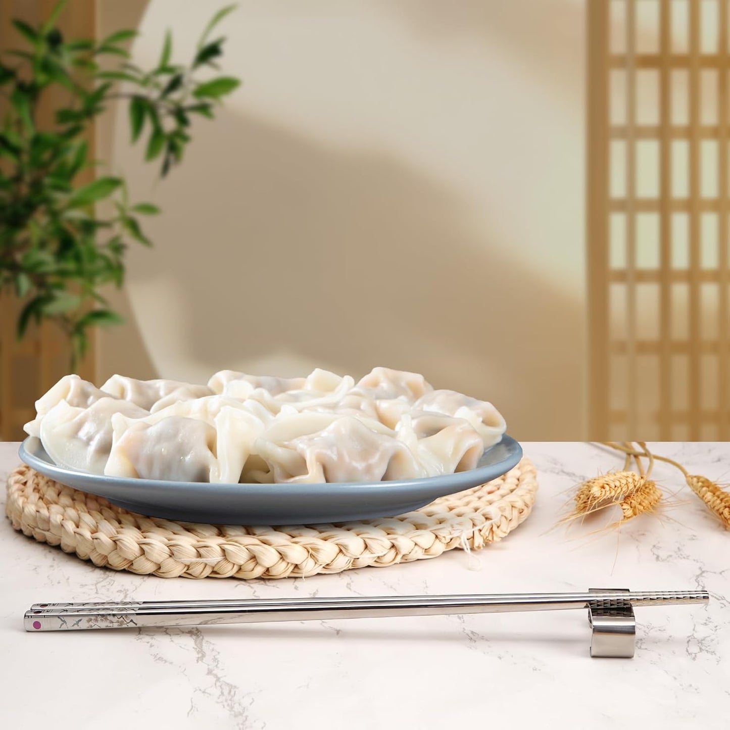 Stainless Steel Chopsticks, Titanium Plated Metal Chopsticks, 9.8" Premium Japanese Korean Color Laser Engraved Cooking Chop Sticks, Dishwasher Safe, Reusable, Anti-slip, Anti-scald, 2 Pairs Gift Set