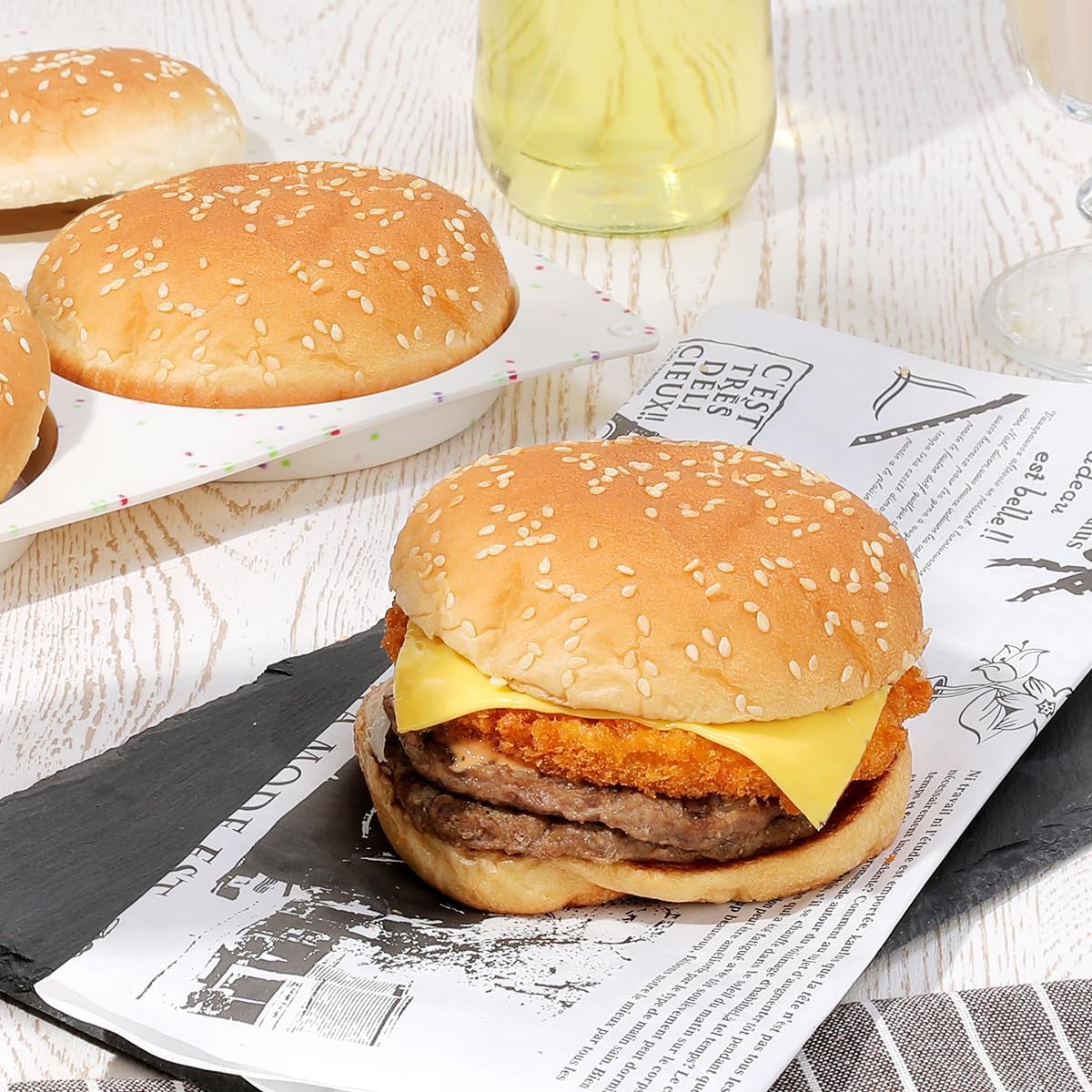 CAKETIME 4 Inch Muffin Top Pan, Silicone Molds for Breakfast Sandwiches, English Muffins, Whoopie Pies, Corn Bread, Egg Bites, Tarts - 2 Pack Confetti