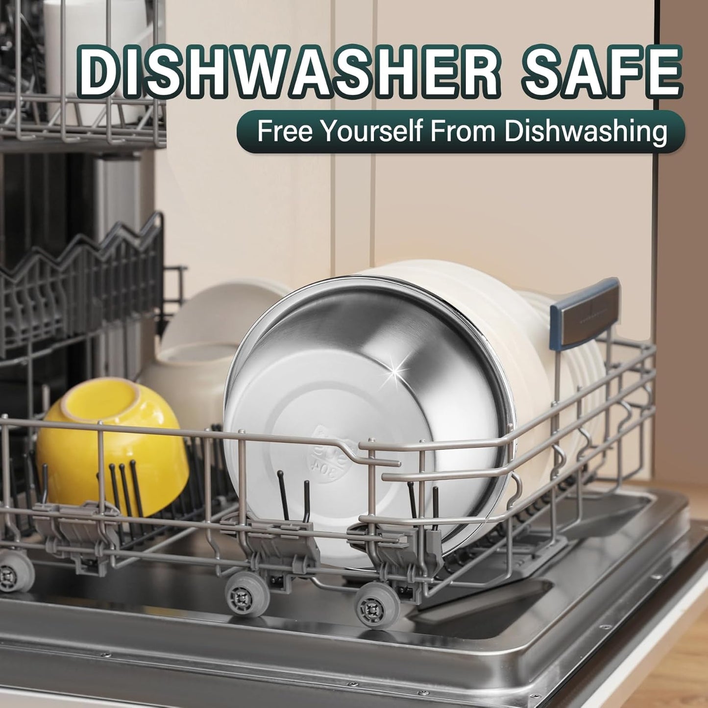 304 Stainless Steel Colander 4QT Microporous Colander & Large Bowl for Kitchen,Rice Strainer with Salad Mixing Bowl for Pasta Straining,Fruit Washing,Vegetable Draining,Food Mixing(2PCs)