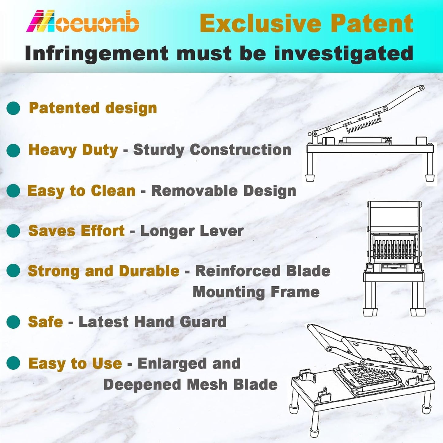 All-in-1 Vegetable Chopper with 8 Blades - Mandoline Slicer-Pro Food Chopper with Container - Veggie Salad Onion Chopper - Potato Dicer French Fry Cutter - Cheese Grater - Stainless Steel material