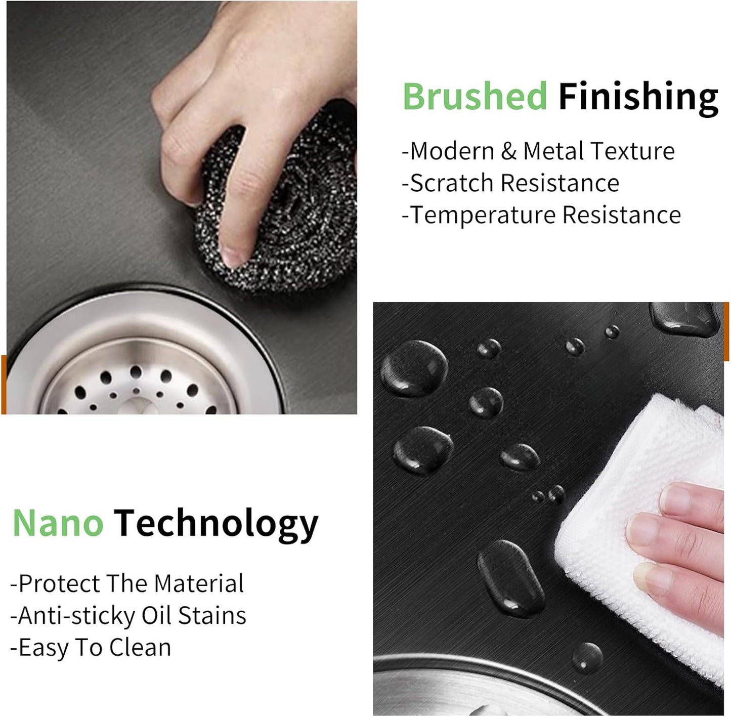 Black 30x18 In Drop In Kitchen Sink-Stainless Steel Topmount Modern Single Bowl Kitchen Sink Come With Silicon Mat,Drain Strainer Set Offer Large Basin And Compatibility With Various Kitchen&Bar Style