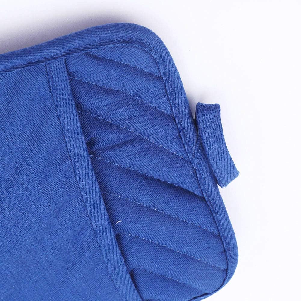 Anyi Blue Pot Holders with Pocket - Heat Resistant Cotton Hot Pads for Counter and Table