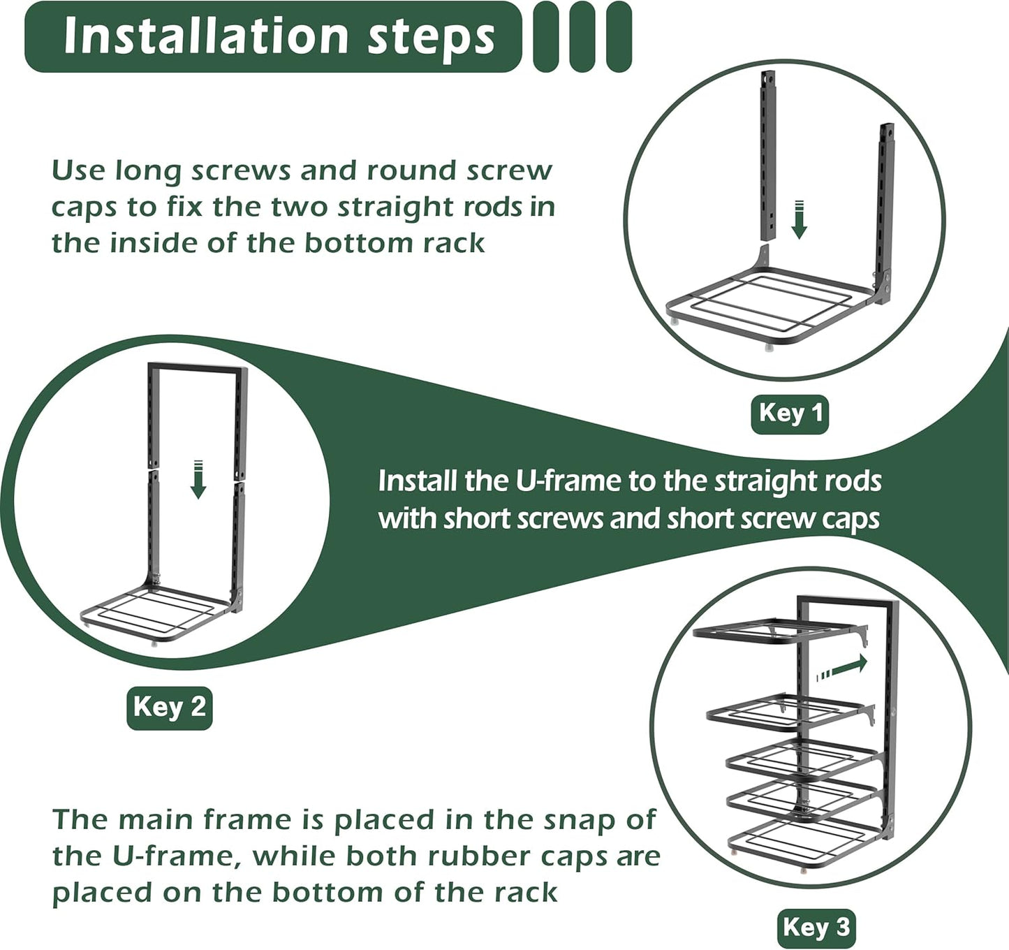 6-Tier Multifunctional Adjustable Pan & Pot Rack for Cabinet, Countertop Organizer, Pot Organizer for Kitchen Organization & Storage, Pot Lid Organizer (Black)