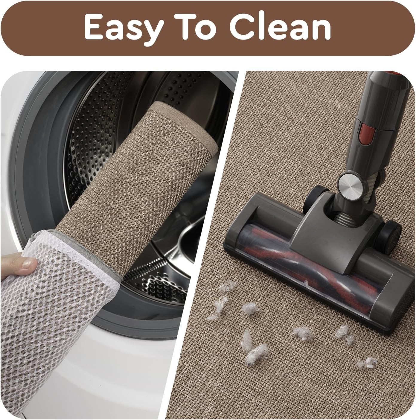 tchdio Kitchen Mats for Floor Set of 2 PCS, Rubber Backed Kitchen Rugs Non Slip Washable, Superior Absorbent Kitchen Mat Easy to Clean, Comfort Kitchen Floor Mat Front of Sink Tan 17"x29"+17"x47"