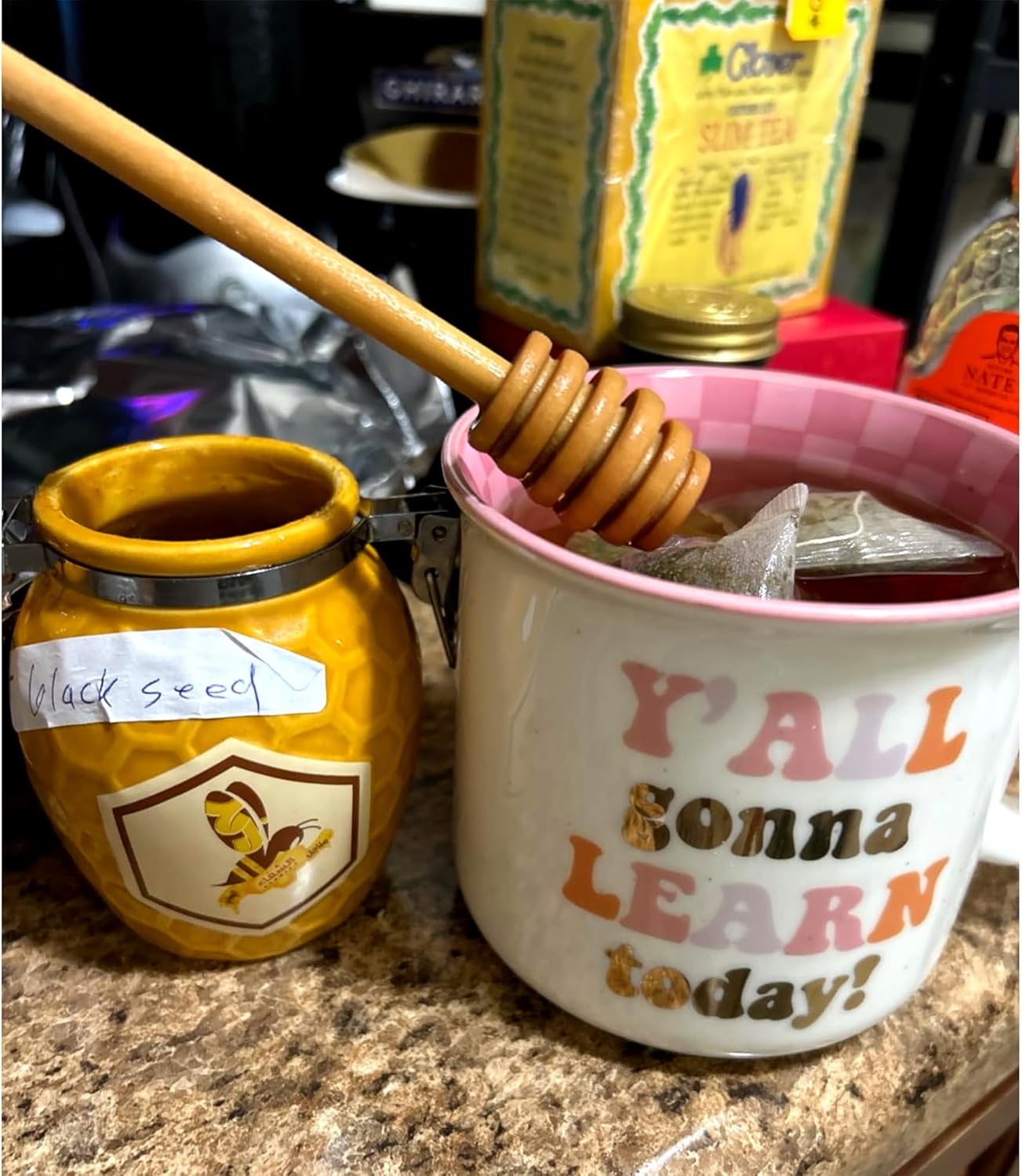 4PCS 6 inch Honey Dipper Sticks Honey Spoon, Wooden Honey Mixing Stirrer Honey Comb Stick, Honey Wand for Honey Jar Dispense Drizzle Honey Wedding Party