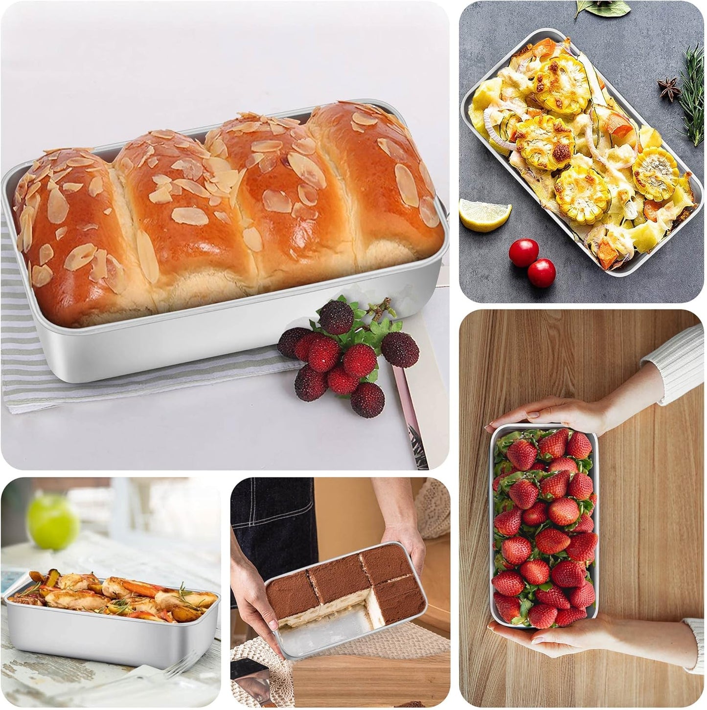 LIANYU 9 Pack Bread Loaf Pans for Baking 9x5Inch, Stainless Steel Meat Bread Baking Pans, Loaf Tin for Homemade Banana Sandwich Sourdough
