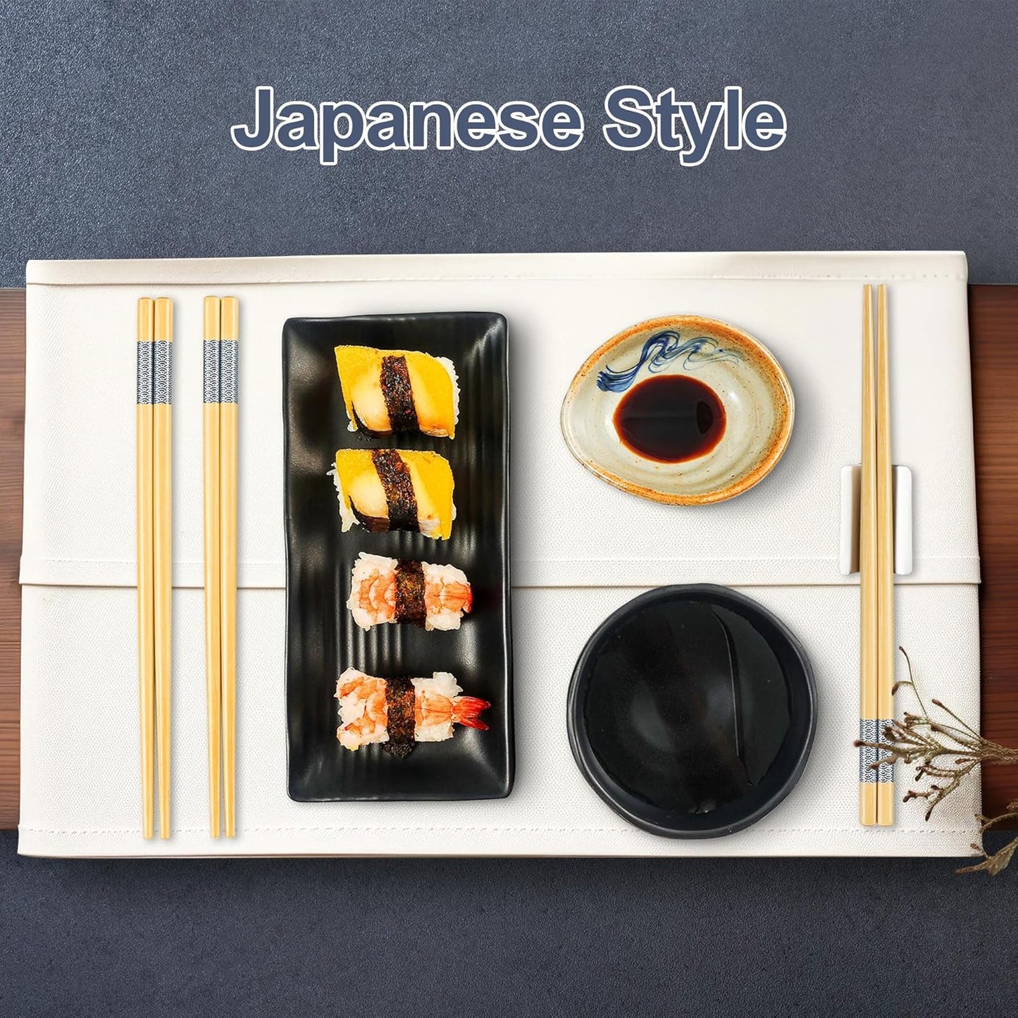 Bamboo Chopsticks Reusable 20Pairs | Eating | Non slip | Chinese -(9.45in)