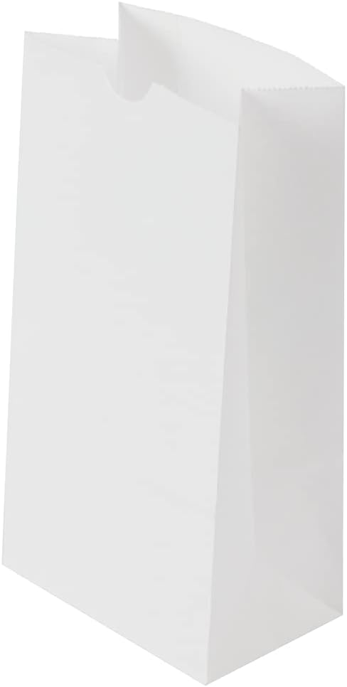 Restaurantware Bag Tek 4lb Paper Bags 100 Disposable Lunch Bags - Small For Lunches Sandwiches And Snacks White Paper Kraft Paper Bags For Shopping Party Favors Or Gifts
