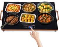 Electric Warming Tray (24''×16''), Adjustable Temperature, 10s Full Surface Heating, Smart Scheduling + Timer, Intelligent Digital Display, Food Warmer for Parties, Buffet, Home Use