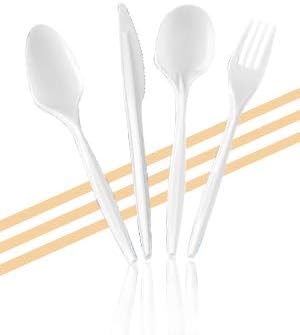 Settings 1000 Count White Plastic Spoons – Disposable Cutlery for Parties, Events, Catering, and Takeout
