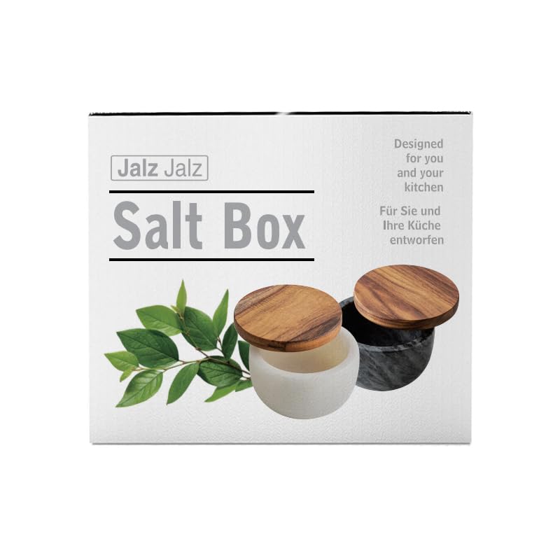 salt cellar salt box large big size salt holder white Marble Base Wood Cover Salt Box Salt Cellar with spoon Decorative Boxes Big Capacity Salt Container Spice Cellar salt and pepper keeper