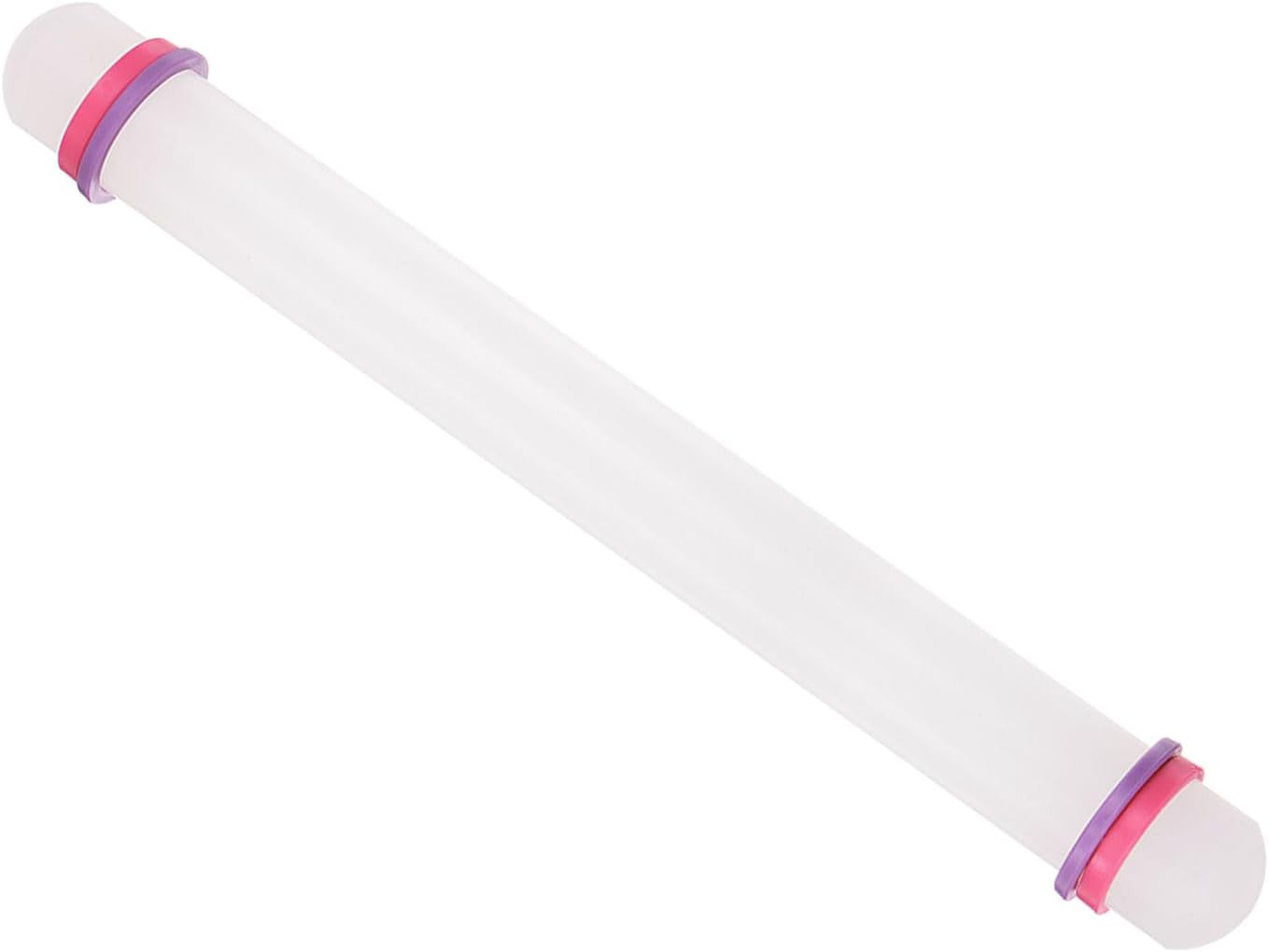 Fondant Rolling Pin, 13" Length, PP Plastic Non-Stick Guide Rings Fondant Roller Dough Roller - (Applications: for Baking Clay DIY)
