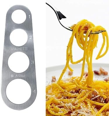 Silver Creative Spaghetti Measurer, Stainless Steel Spaghetti Measurer Measuring Tool Pasta Portion Control Gadgets Portion Cooking Tool for Pasta and Noodles