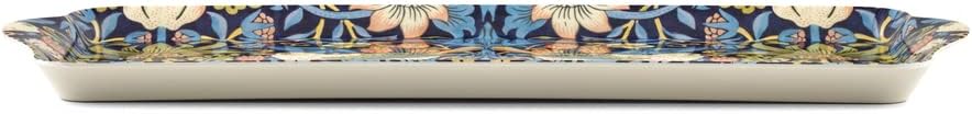 Pimpernel Morris & Co Strawberry Thief Blue Melamine Tray with Handles - Elegant Serving Tray for Tea Parties, Decorative Sandwich Display - Stylish Kitchen & Dining Organization, Ideal Gift for Her