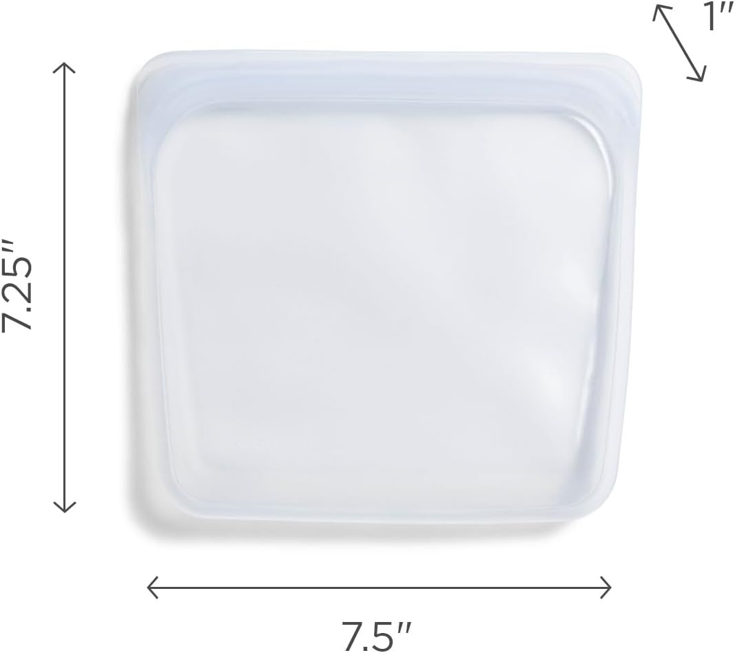 Stasher Premium Silicone Reusable Food Storage Sandwich Bag, Lime, Microwave, Sous Vide, Dishwasher, Oven and Freezer Safe, BPA Free, Leak-free, Eco-friendly, 28 Oz