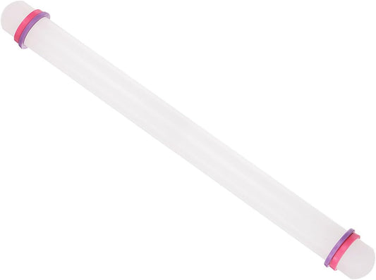 Fondant Rolling Pin, 20" Length, PP Plastic Non-Stick Guide Rings Fondant Roller Dough Roller - (Applications: for Baking Fondant DIY)