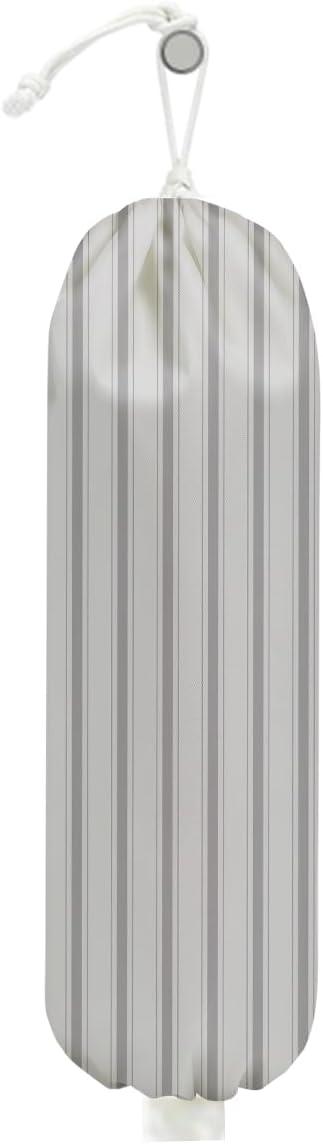 Minimalist Stripe Plastic Bag Holder, Wall Mount Grocery Bag Holder for Plastic Bags, Light Brown Line Reusable Organizer Grocery Bags with Drawstring, Housewarming Gifts for Women Mom