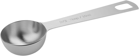 1PCS 2/3tbsp (2tsp, 10ml, 1/3oz) Single Measuring Spoon, Stainless Steel Individual Teaspoons Only