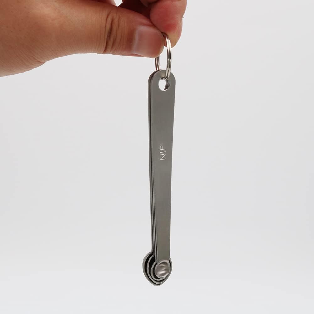 Mini Measuring Spoons Set, Small Stainless Steel Teaspoon for Cooking and Baking, Suitable for Tiny Amount of Dry or Liquid Ingredients and Spices (1/8, 1/16, 1/32, 1/64 tsp)