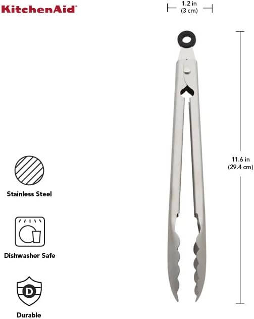KitchenAid Stainless Steel Utility Tongs, 12 Inch (Pack of 12)