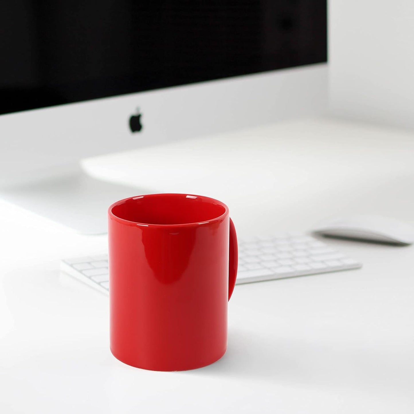 Large Coffee Mugs, 22 OZ(650ml) Extra Coffee Mug Set of 2, Smooth Ceramic Boss Cups, Big Capacity and Large Handle, for Dad Men, Red