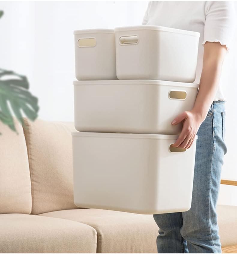 Set Of 4 Plastic Storage Bins with Lids,"10.5×8×5.5" Versatile Kitchen Pantry Organization and Storage,for Plastic Storage Container Under Bed,Under Sink Bathroom Organizer (4 Pack Medium,