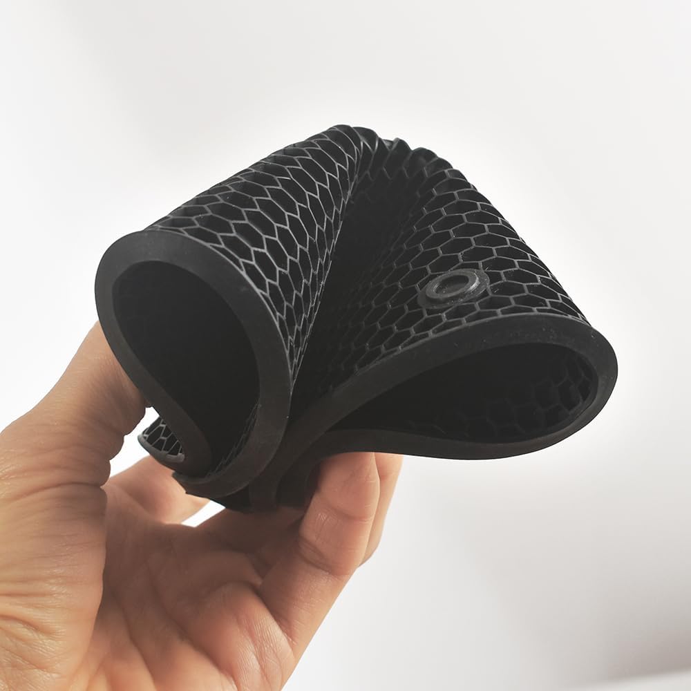 homEdge Silicone Square Trivets Mat, 6 Packs Multipurpose Non Slip Heat Resistant Pot Holder-Black