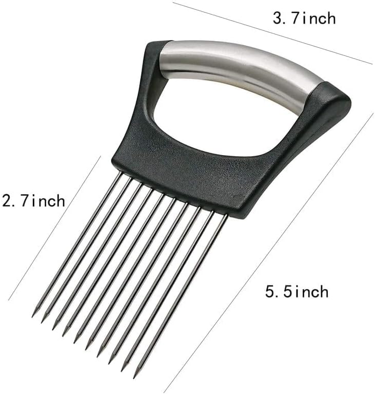 Onion Slice Holder, 2025 Upgraded Stainless Steel Onion Holder for Slicing Lemon Slicer Vegetable Cutter, Kitchen Chopper Slicing Assistant Tool for Meat, Onion, Potato, Tomato (2, A)