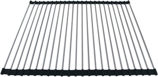 Ahyuan Roll up Dish Drying Rack Over The Sink Kitchen Roll up Sink Drying Rack Portable Dish Drainer Foldable Dish Drying Rack (Black, 17.8''X15.8'')