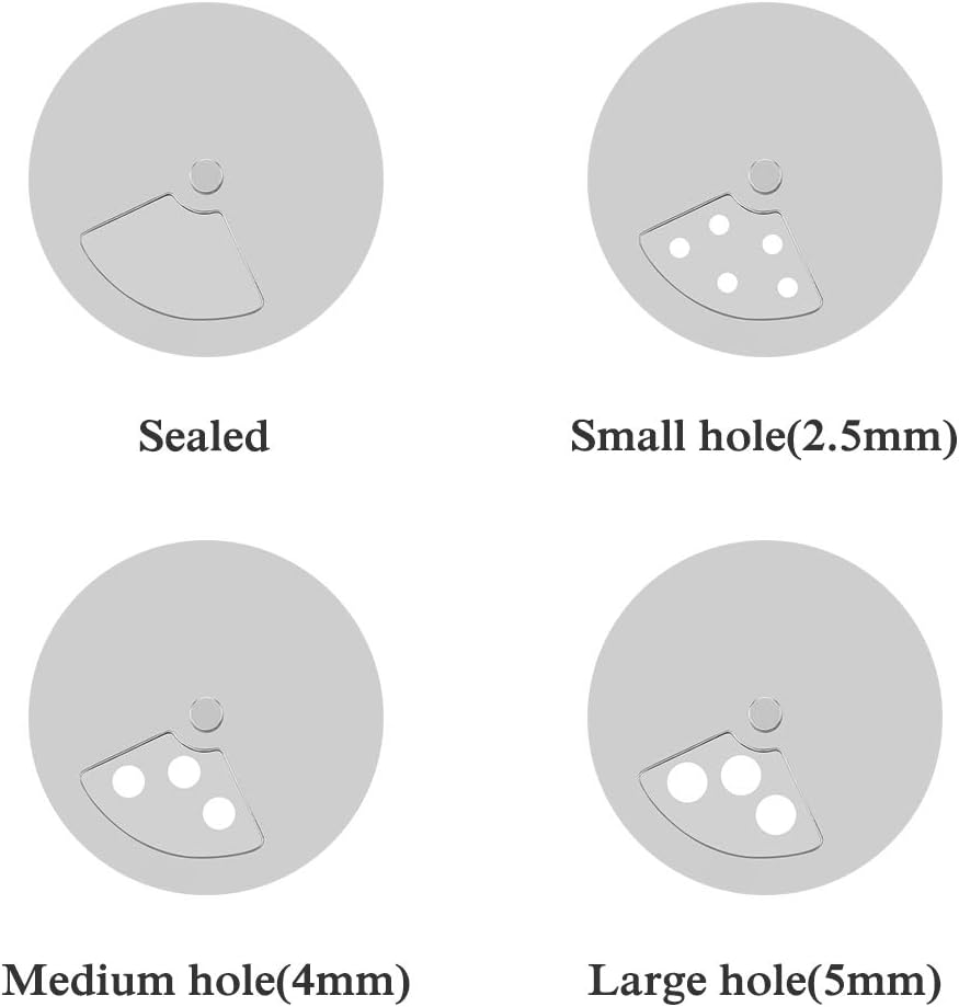 Accmor 2pcs Salt and Pepper Shakers,Stainless Steel Shaker for Salt Powder Sugar Cinnamon Pepper, Spice Dispenser with Adjustable Pour Holes,White