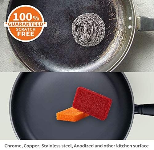 Liflicon Heavy Duty Silicone Scrubber Sponges (4 Pack) -Kitchen Bathroom Cleaning Scrubber Dish Washing Scrubber