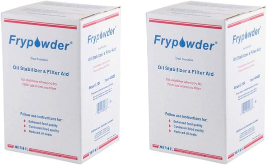 MirOil L106 Fry Powder Oil Stabilizer and Filter Aid, Deep Fryer Cooking Oil Saver, Removes Fryer Grease Contaminants & Carbon Deposits, Helps Save Grease, 2 x 4 Gallons of L104 (8Gallons) Fry Powder