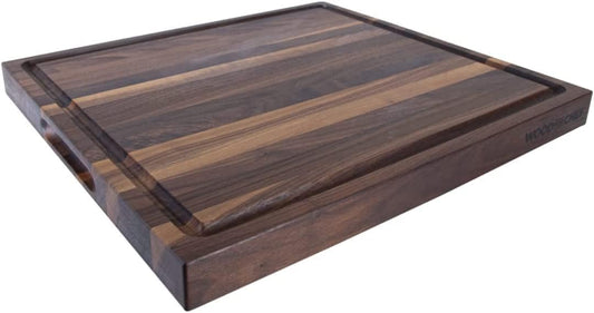 Extra Large XL Cutting Board from American Walnut - Heavy Reversible Butcher Block with Juice Groove for Cutting Meat and Juicy Veggies Easily - Walnut Chopping Board - 24x18x1.5"