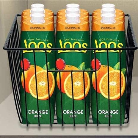 Slideep Wire Metal Basket Bin Storage Baskets Modern Farmhouse Food, Vegetable, Shampoo, Clothes, Fruits Storage Organizer Basket for Kitchen Pantry Bathroom Black 3 Packs