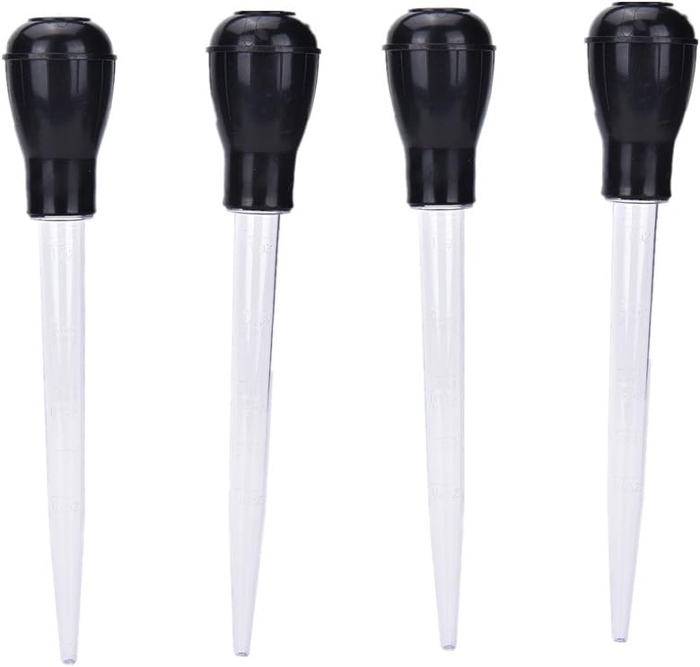 4 Pcs 11-Inch Turkey Baster with Rubber Bulb Extra Large Bulb Basters with Measuring Lines Turkey Baster Syringe Injector Needle for Cooking, Butter Drippings, Glazes, Roasting Juices
