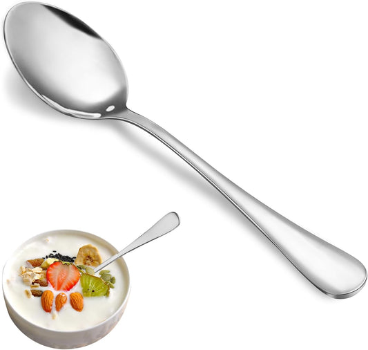 32 Pcs Teaspoons Set, Food Grade Stainless Steel Tea Spoons, Durable Small Spoons, Metal Dessert Spoon, Spoon Silverware for Home, Kitchen or Restaurant, Mirror Polished & Dishwasher Safe, 6.7-Inch