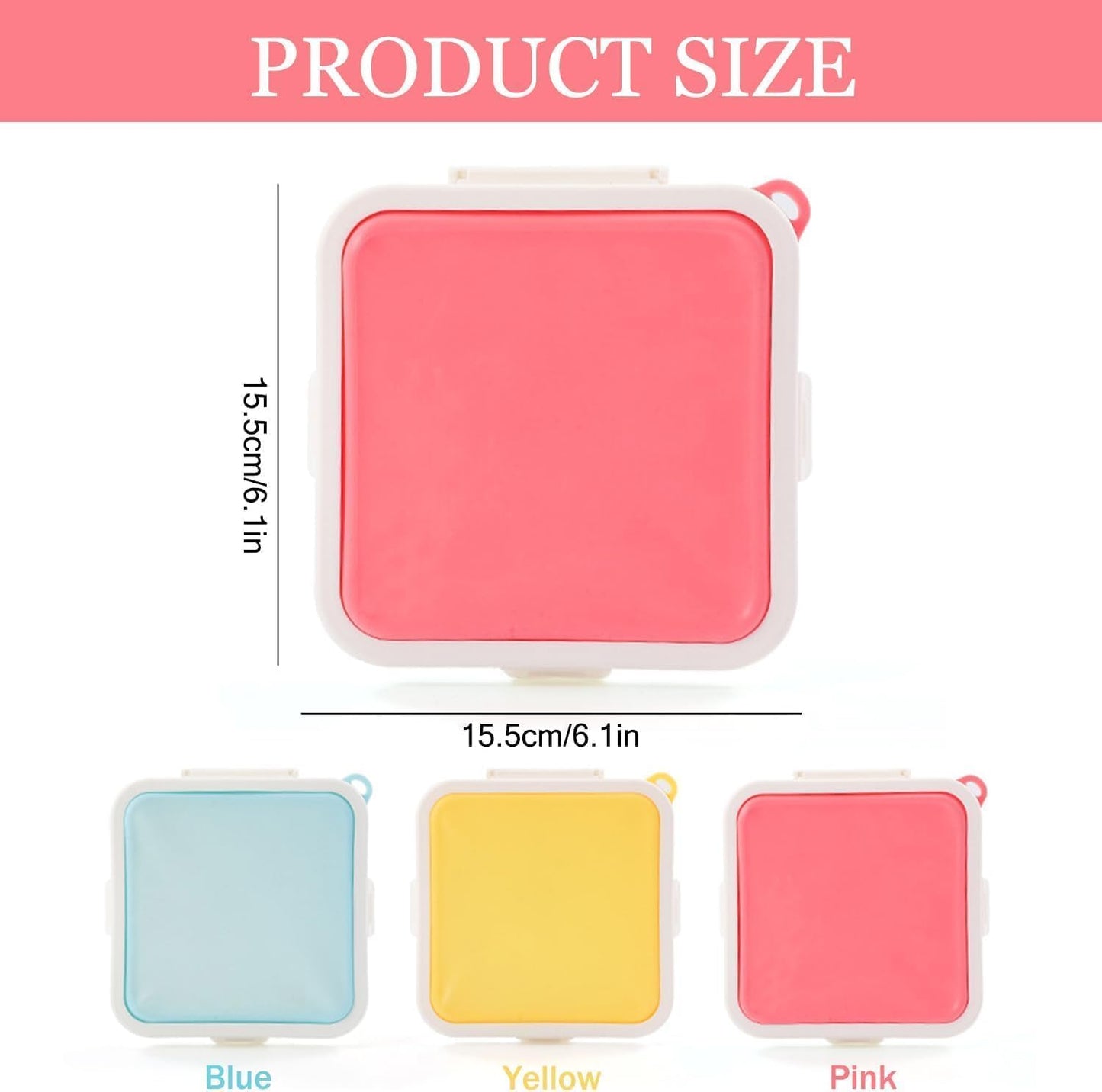 Sandwich Containers, Silicone Sandwich Storage with Snap-Off,Sandwich Box for Lunch,BPA Free,Leakproof, Reusable Plastic Sandwich Holder for Fruit,Salad,Snacks and Food Storage (pink)