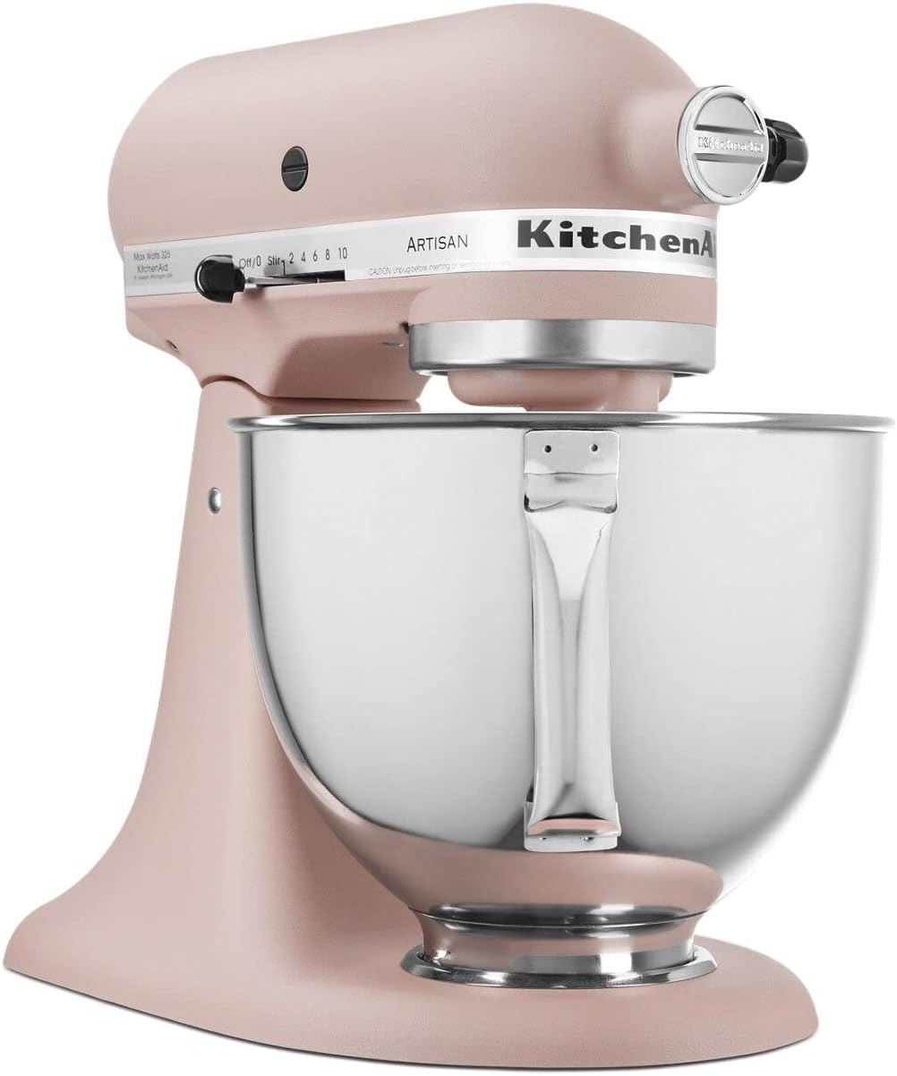 KitchenAid Artisan Series 5 Quart Tilt Head Stand Mixer with Pouring Shield KSM150PS, Feather Pink